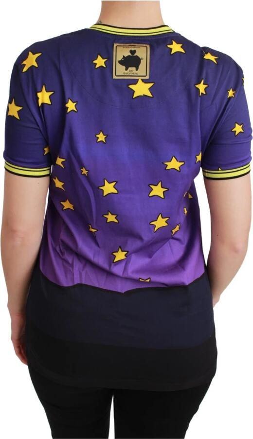 Dolce & Gabbana Paarse Jaar van het Varken Katoenen T-shirt Purple Dames - Foto 2