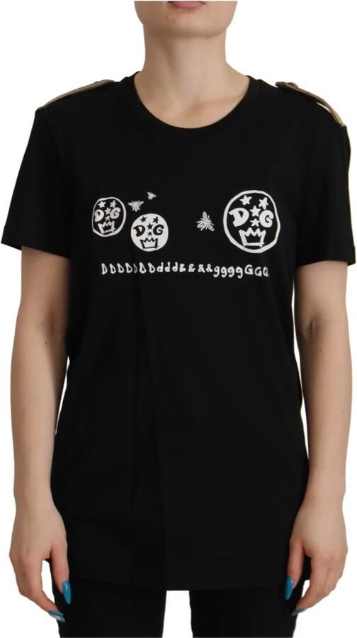 Dolce & Gabbana Zwarte Logo Motief Crewneck Katoenen T-shirt Zwart Heren - Foto 8
