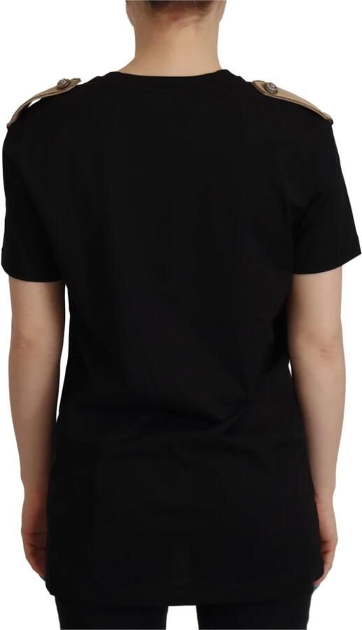 Dolce & Gabbana Zwarte Logo Motief Crewneck Katoenen T-shirt Zwart Heren - Foto 6