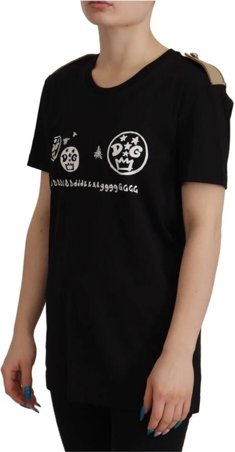 Dolce & Gabbana Zwarte Logo Motief Crewneck Katoenen T-shirt Zwart Heren - Foto 7
