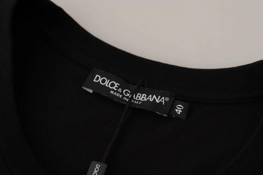 Dolce & Gabbana Zwarte Logo Motief Crewneck Katoenen T-shirt Zwart Heren - Foto 5