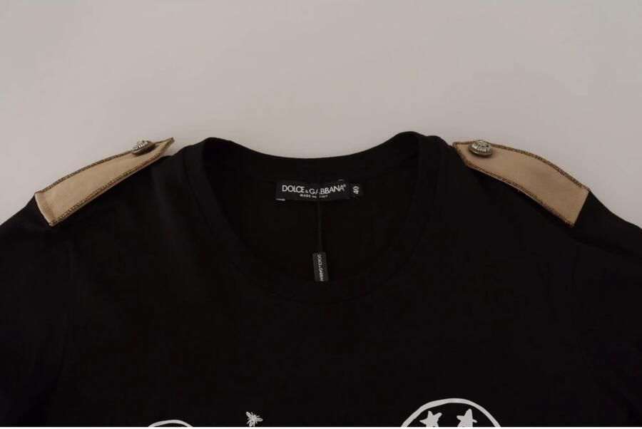 Dolce & Gabbana Zwarte Logo Motief Crewneck Katoenen T-shirt Zwart Heren - Foto 2