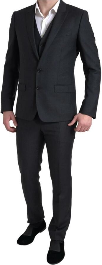 Dolce & Gabbana Klassiek Zwart Slim-Fit 3-Delig Pak Black Heren - Foto 8
