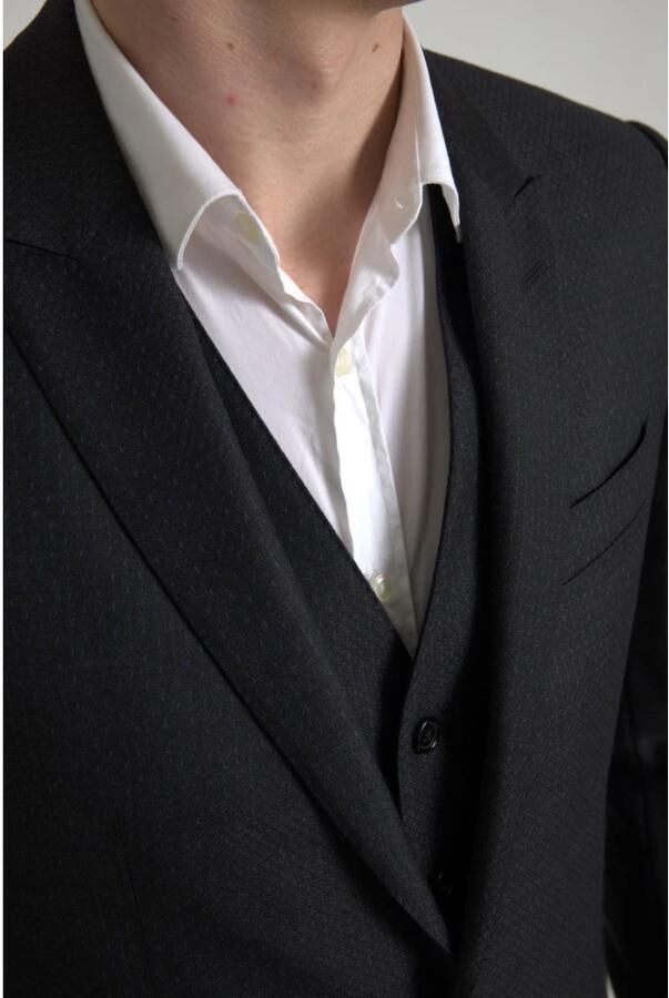 Dolce & Gabbana Klassiek Zwart Slim-Fit 3-Delig Pak Black Heren - Foto 3