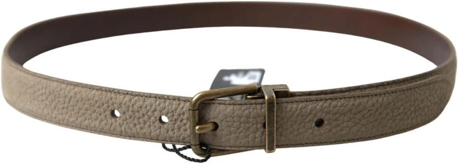 Dolce & Gabbana Elegante Beige Leren Riem met Metalen Gesp Beige Heren - Foto 3
