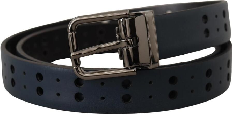 Dolce & Gabbana Elegante blauwe leren riem met metalen gesp Blue Heren - Foto 2
