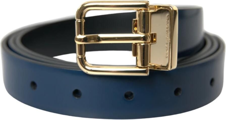 Dolce & Gabbana Elegante blauwe leren riem met metalen gesp Blue Heren - Foto 7