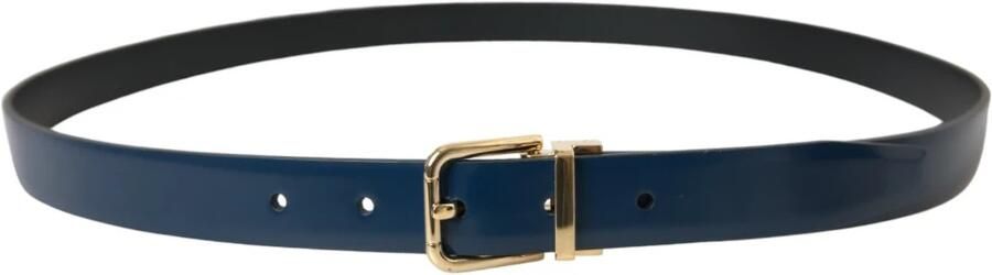 Dolce & Gabbana Elegante blauwe leren riem met metalen gesp Blue Heren - Foto 4