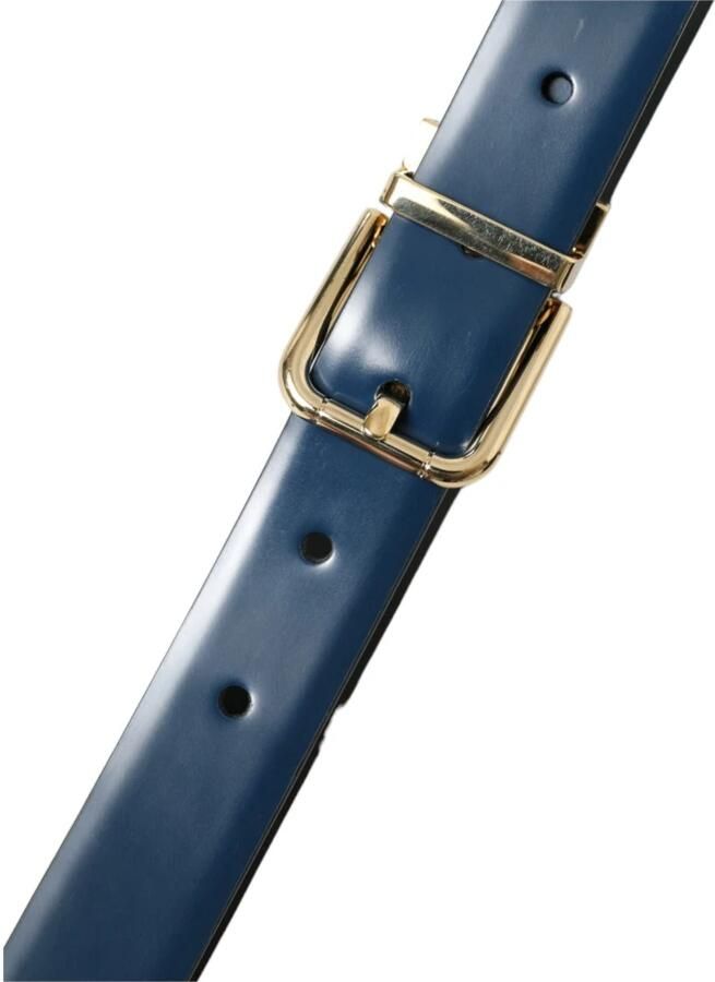 Dolce & Gabbana Elegante blauwe leren riem met metalen gesp Blue Heren - Foto 3
