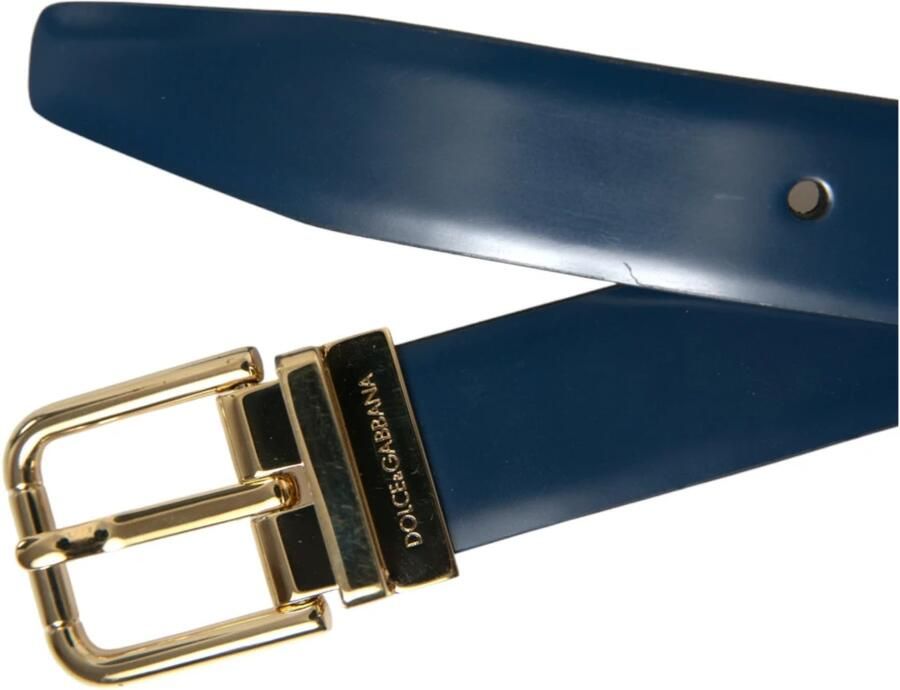 Dolce & Gabbana Elegante blauwe leren riem met metalen gesp Blue Heren - Foto 2