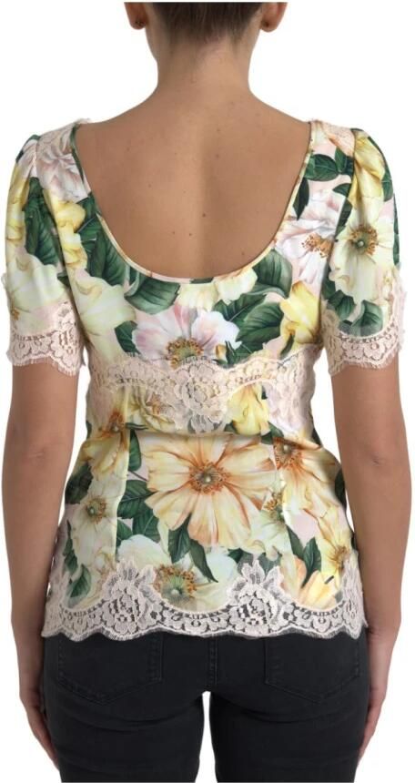 Dolce & Gabbana Elegante Bloemen Zijden Blouse Multicolor Dames - Foto 3