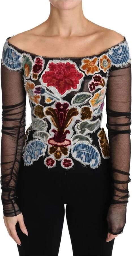 Dolce & Gabbana Elegante bloemenapplicatie met lange mouwen Multicolor Dames - Foto 6