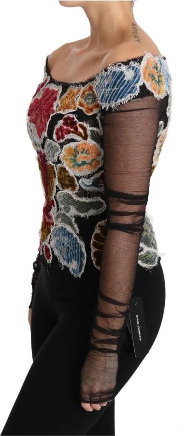 Dolce & Gabbana Elegante bloemenapplicatie met lange mouwen Multicolor Dames - Foto 5