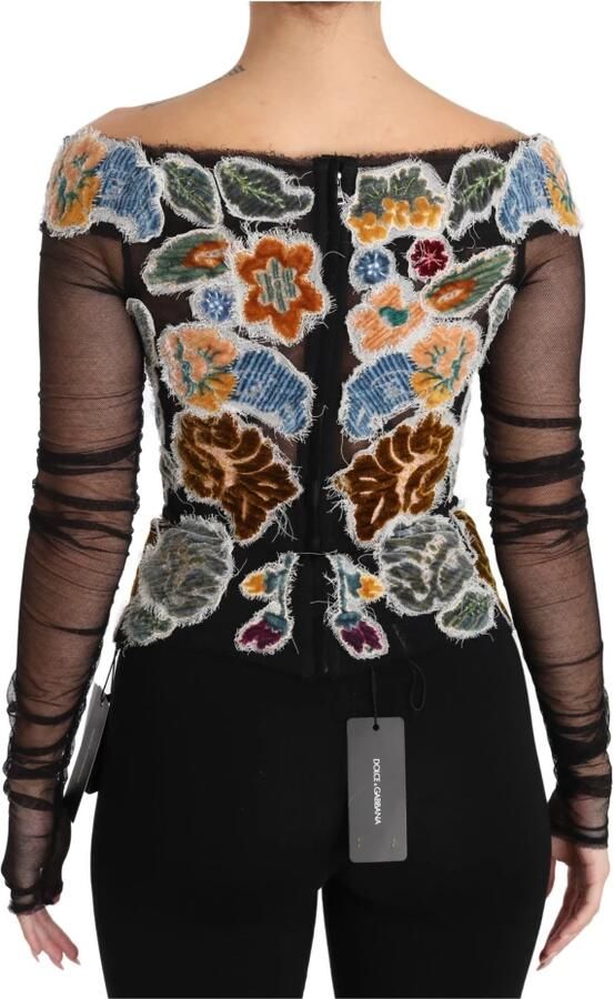 Dolce & Gabbana Elegante bloemenapplicatie met lange mouwen Multicolor Dames - Foto 2