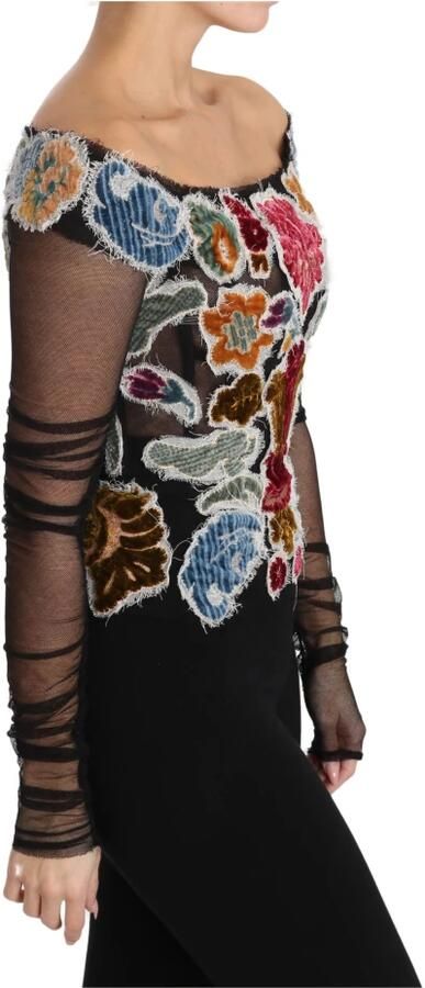 Dolce & Gabbana Elegante bloemenapplicatie met lange mouwen Multicolor Dames - Foto 4