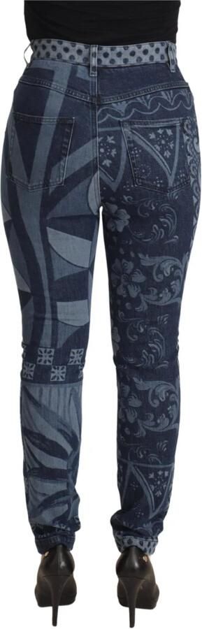 Dolce & Gabbana Elegante bloemrijke hoge taille skinny jeans Blue Dames - Foto 5