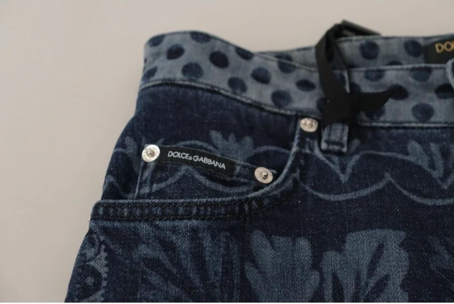 Dolce & Gabbana Elegante bloemrijke hoge taille skinny jeans Blue Dames - Foto 4