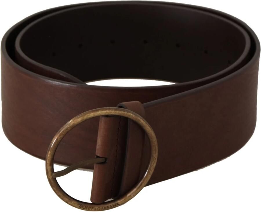 Dolce & Gabbana Elegante Bruin Leren Riem met Gegraveerde Gesp Brown Dames - Foto 4