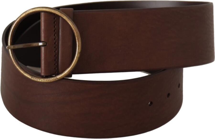 Dolce & Gabbana Elegante Bruin Leren Riem met Gegraveerde Gesp Brown Dames - Foto 2