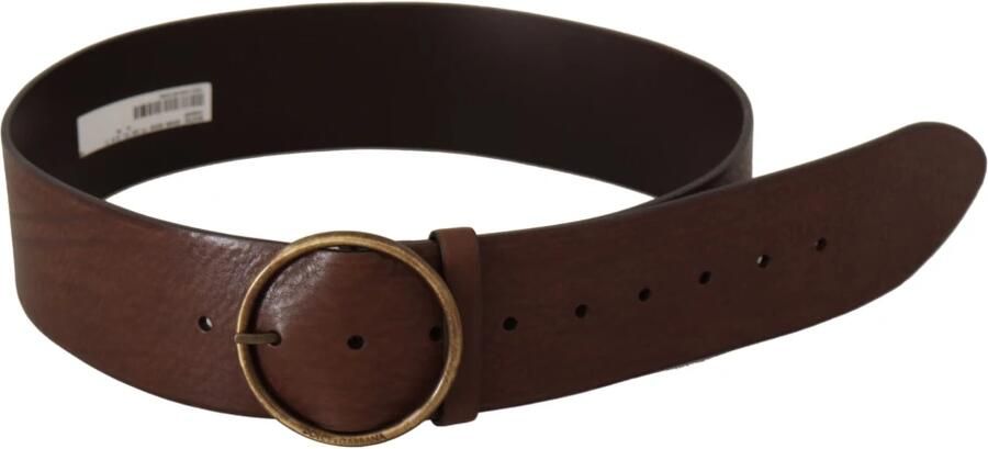 Dolce & Gabbana Elegante Bruin Leren Riem met Gegraveerde Gesp Brown Dames - Foto 3