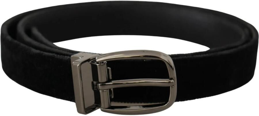 Dolce & Gabbana Elegante Designer Fluweel Riem Black Heren