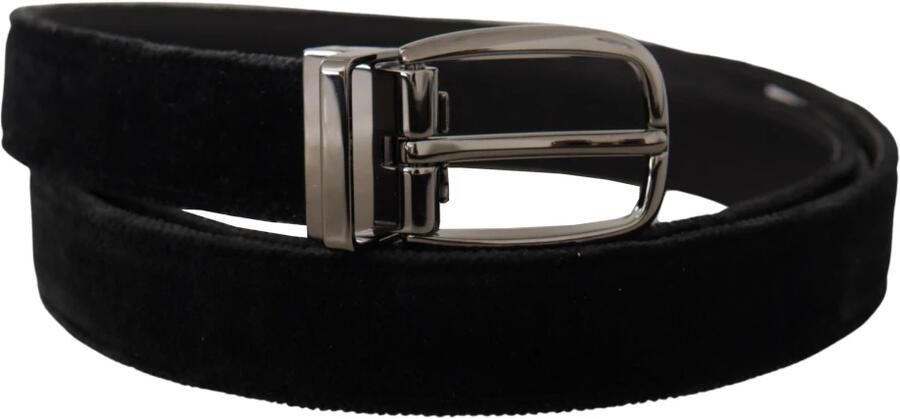 Dolce & Gabbana Elegante Designer Fluweel Riem Black Heren - Foto 4