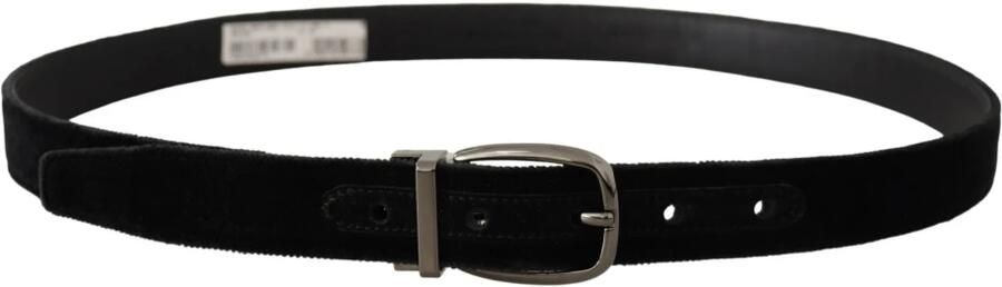 Dolce & Gabbana Elegante Designer Fluweel Riem Black Heren - Foto 5