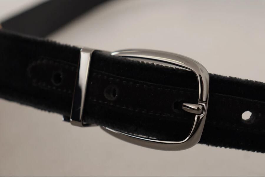 Dolce & Gabbana Elegante Designer Fluweel Riem Black Heren - Foto 2