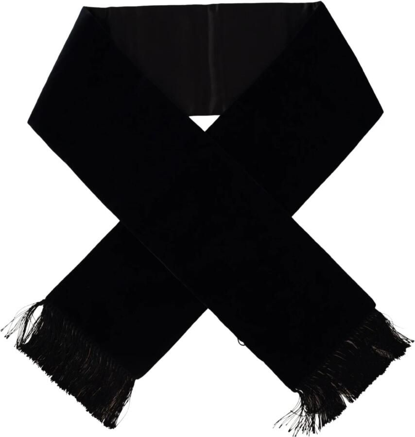 Dolce & Gabbana Elegante donkerblauwe katoen-zijden sjaal Black Unisex - Foto 3