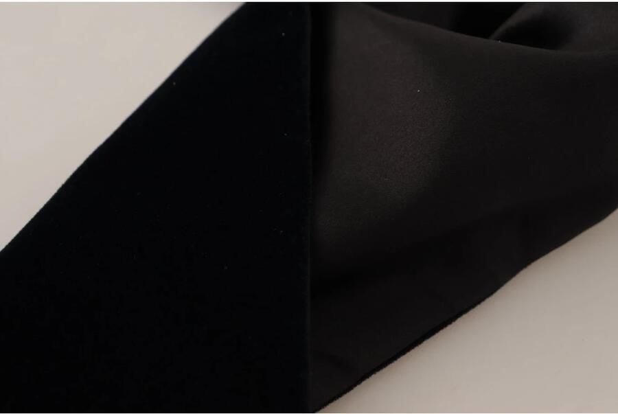 Dolce & Gabbana Elegante donkerblauwe katoen-zijden sjaal Black Unisex