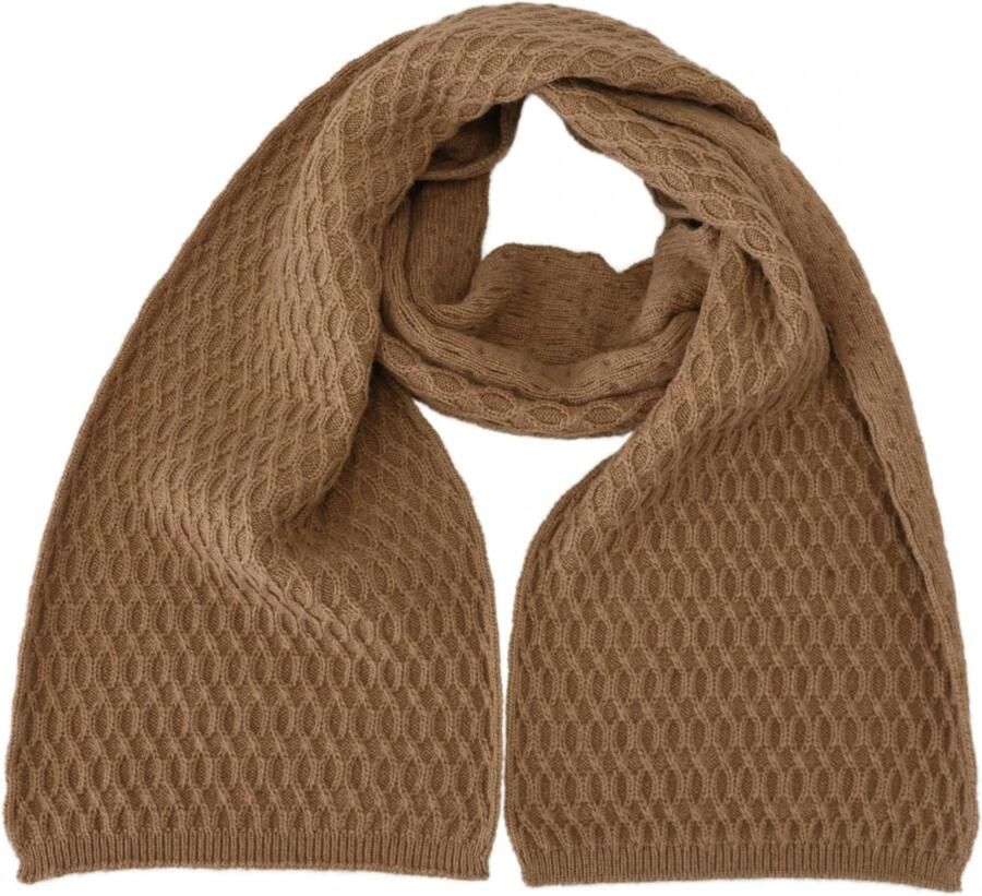 Dolce & Gabbana Donkerbruine Gebreide Sjaal met Logo Details voor Vrouwen Brown Dames