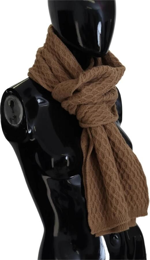 Dolce & Gabbana Donkerbruine Gebreide Sjaal met Logo Details voor Vrouwen Brown Dames - Foto 4