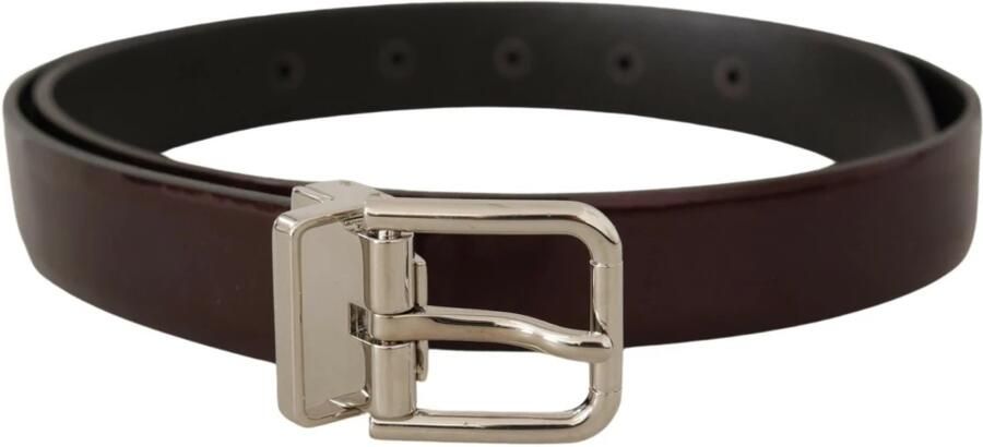 Dolce & Gabbana Bruin Patent Leren Riem met Zilveren Metalen Gesp Brown Heren - Foto 3