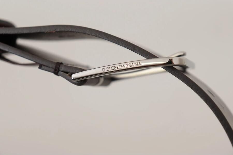 Dolce & Gabbana Zwarte kalfsleren riem met gegraveerd logo en metalen gesp Black Unisex - Foto 9