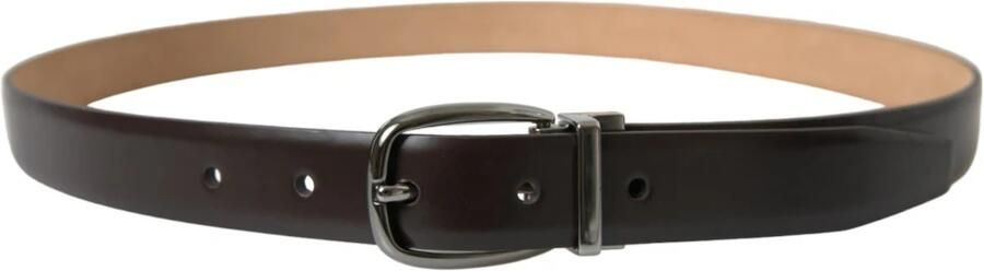 Dolce & Gabbana Elegante donkerbruine leren riem Brown Heren - Foto 2