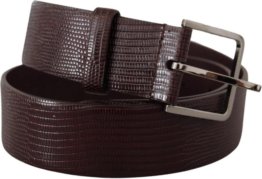 Dolce & Gabbana Elegante donkerbruine leren riem Brown Heren