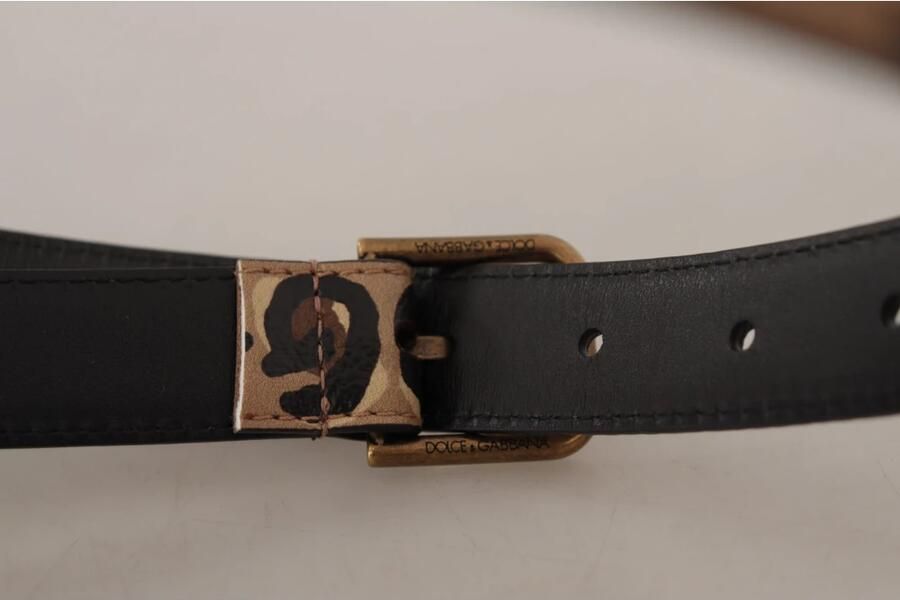 Dolce & Gabbana Luipaardprint Bronzen Metalen Gesp Riem Brown Dames - Foto 3