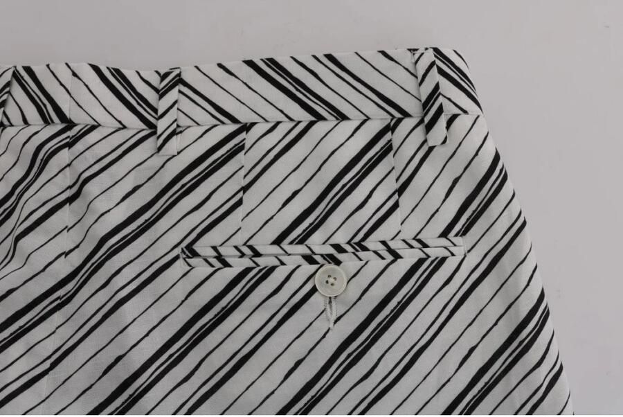 Dolce & Gabbana Elegante Gestreepte Katoenen Linnen Shorts White Heren - Foto 2