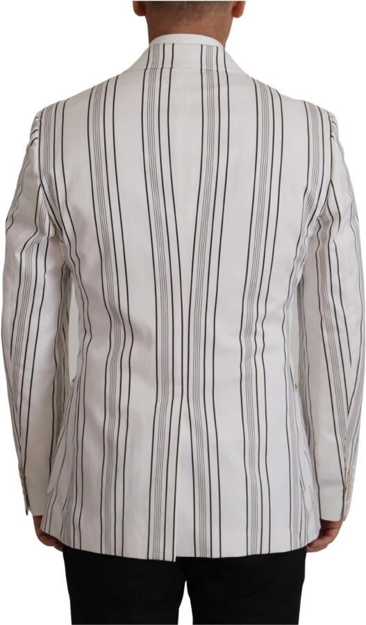 Dolce & Gabbana Witte Gestreepte Katoenen Single Breasted Blazer White Heren - Foto 6