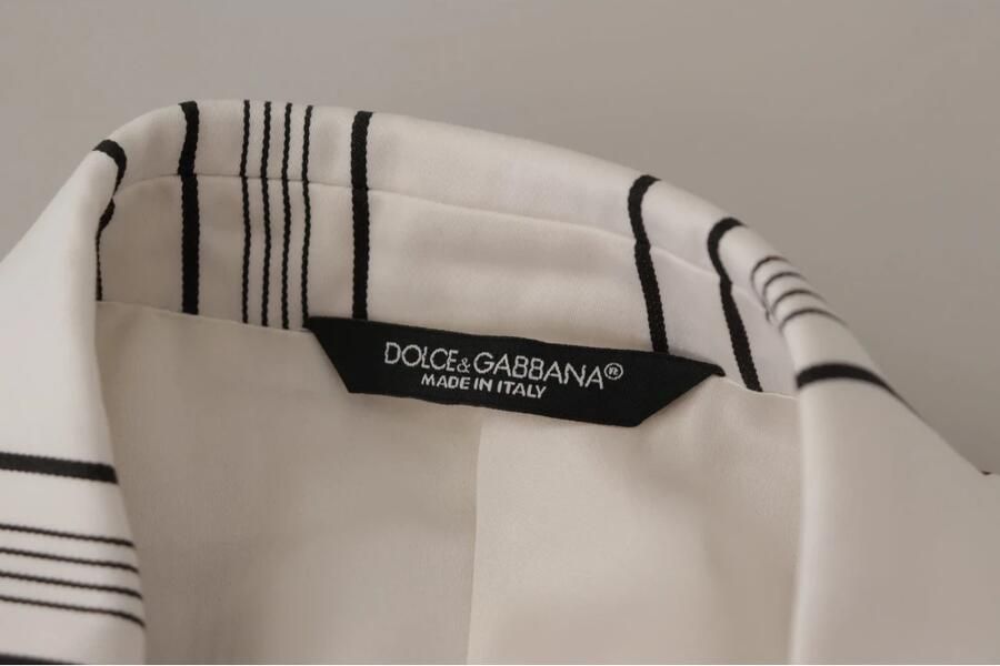 Dolce & Gabbana Witte Gestreepte Katoenen Single Breasted Blazer White Heren - Foto 5