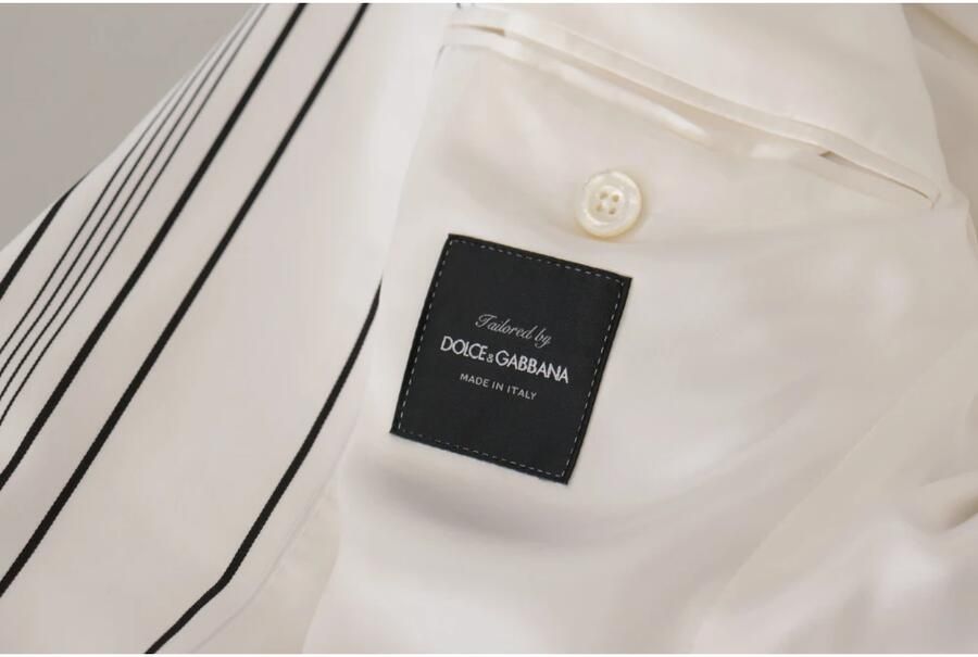 Dolce & Gabbana Witte Gestreepte Katoenen Single Breasted Blazer White Heren - Foto 3