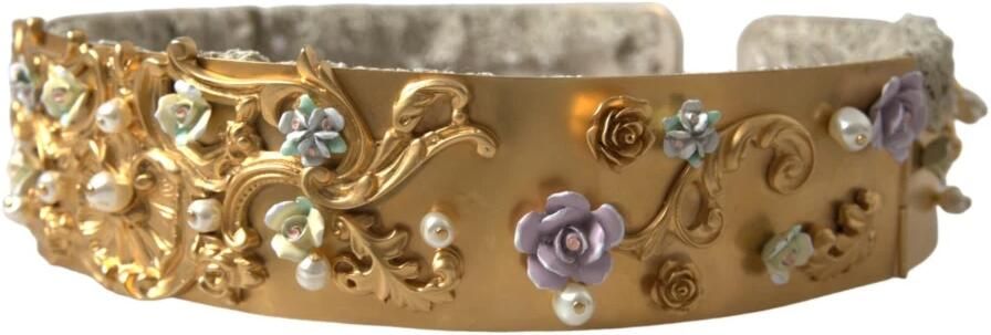 Dolce & Gabbana Elegante gouden parelriem met bloemenpatroon Yellow Dames - Foto 7