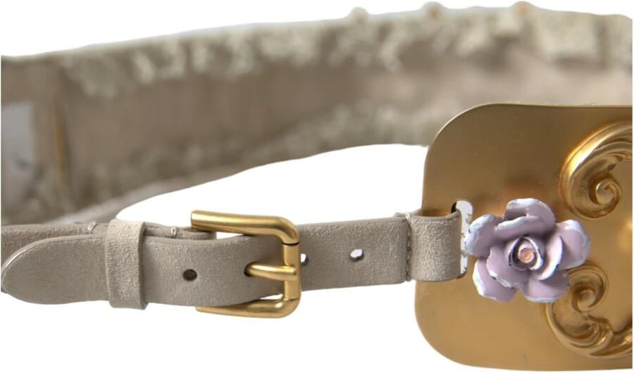 Dolce & Gabbana Elegante gouden parelriem met bloemenpatroon Yellow Dames - Foto 5