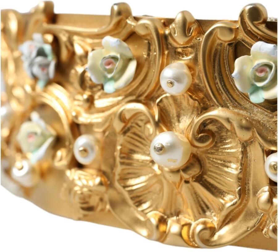 Dolce & Gabbana Elegante gouden parelriem met bloemenpatroon Yellow Dames - Foto 2