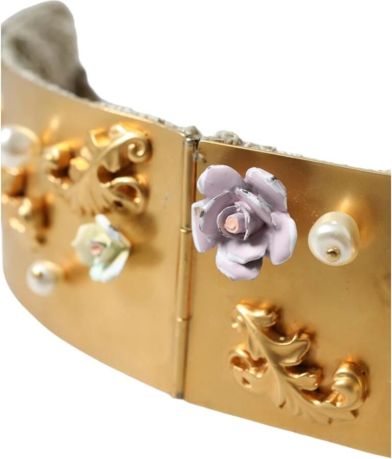 Dolce & Gabbana Elegante gouden parelriem met bloemenpatroon Yellow Dames - Foto 3