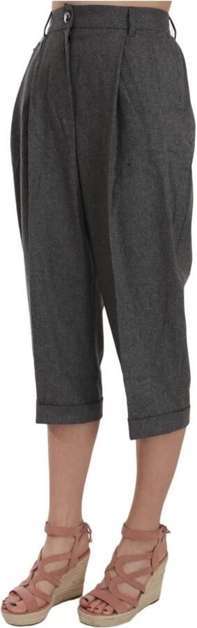 Dolce & Gabbana Elegante grijze wollen en kasjmier geplooide broek Gray Dames