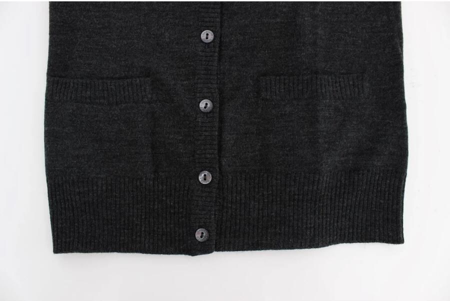 Dolce & Gabbana Black Wool Button Cardigan Sweater Top Zwart Dames - Foto 4