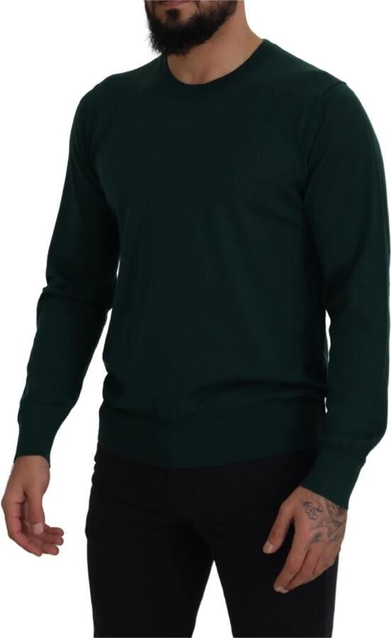 Dolce & Gabbana Green Cashmere Crewneck Pullover Sweater Groen Heren - Foto 2