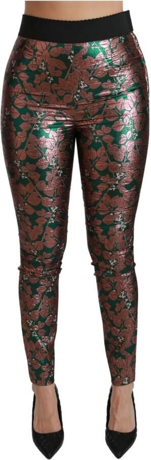 Dolce & Gabbana Luxe Groene Bronzen Blad Leggings Multicolor Dames - Foto 5
