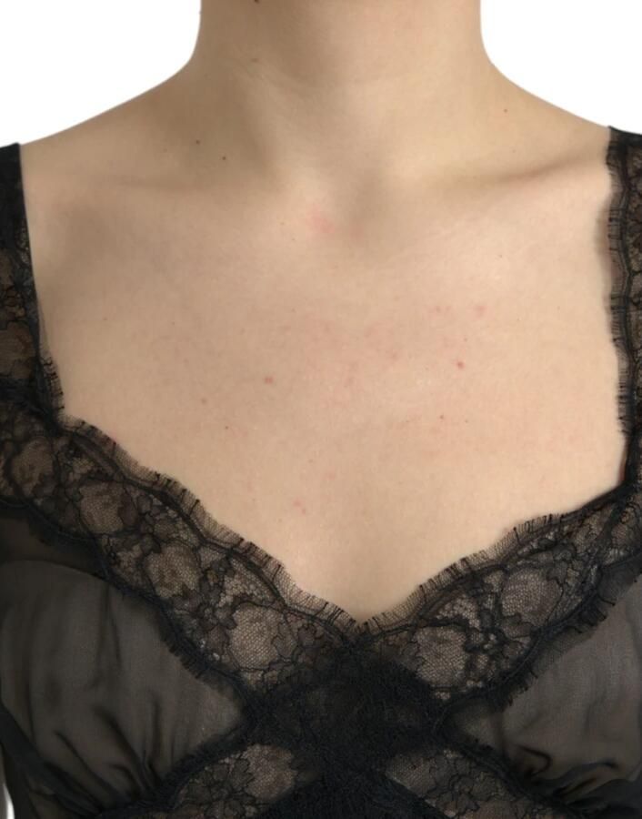 Dolce & Gabbana Elegante Kant Mini Jurk Black Dames - Foto 2